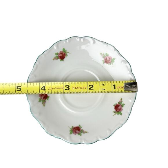 Schumann Bavaria Germany US Zone Pink Roses Floral Demitasse Cup Saucer Vintage - Picture 9 of 11